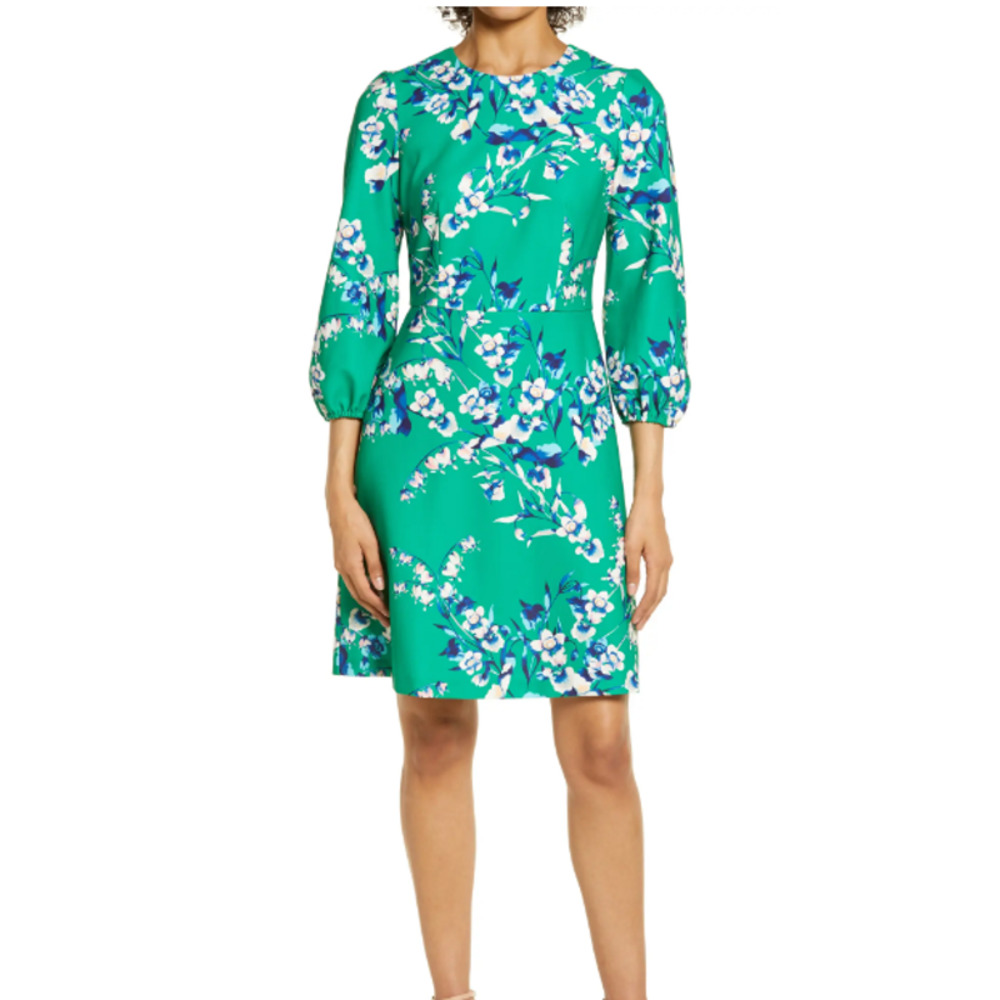 Eliza J Kelly Green Floral Dress - Size 14 - Picture 1 of 8